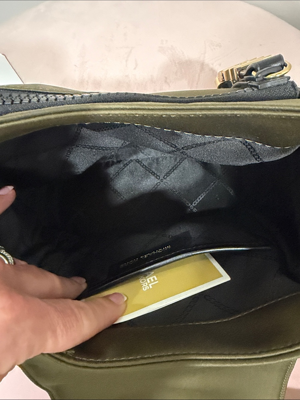 Michael Kors Green and Black Crossbody Bag with Gold Accents - Picture 6 of 6